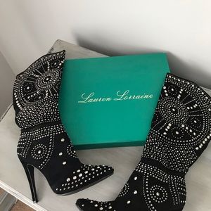 Lauren Lorraine studded suede boots